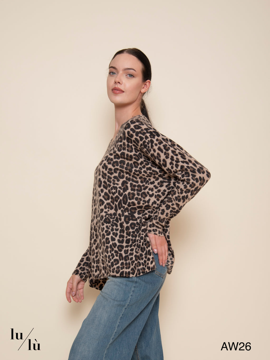 Camille - Maglione 100% cashmere leopardato