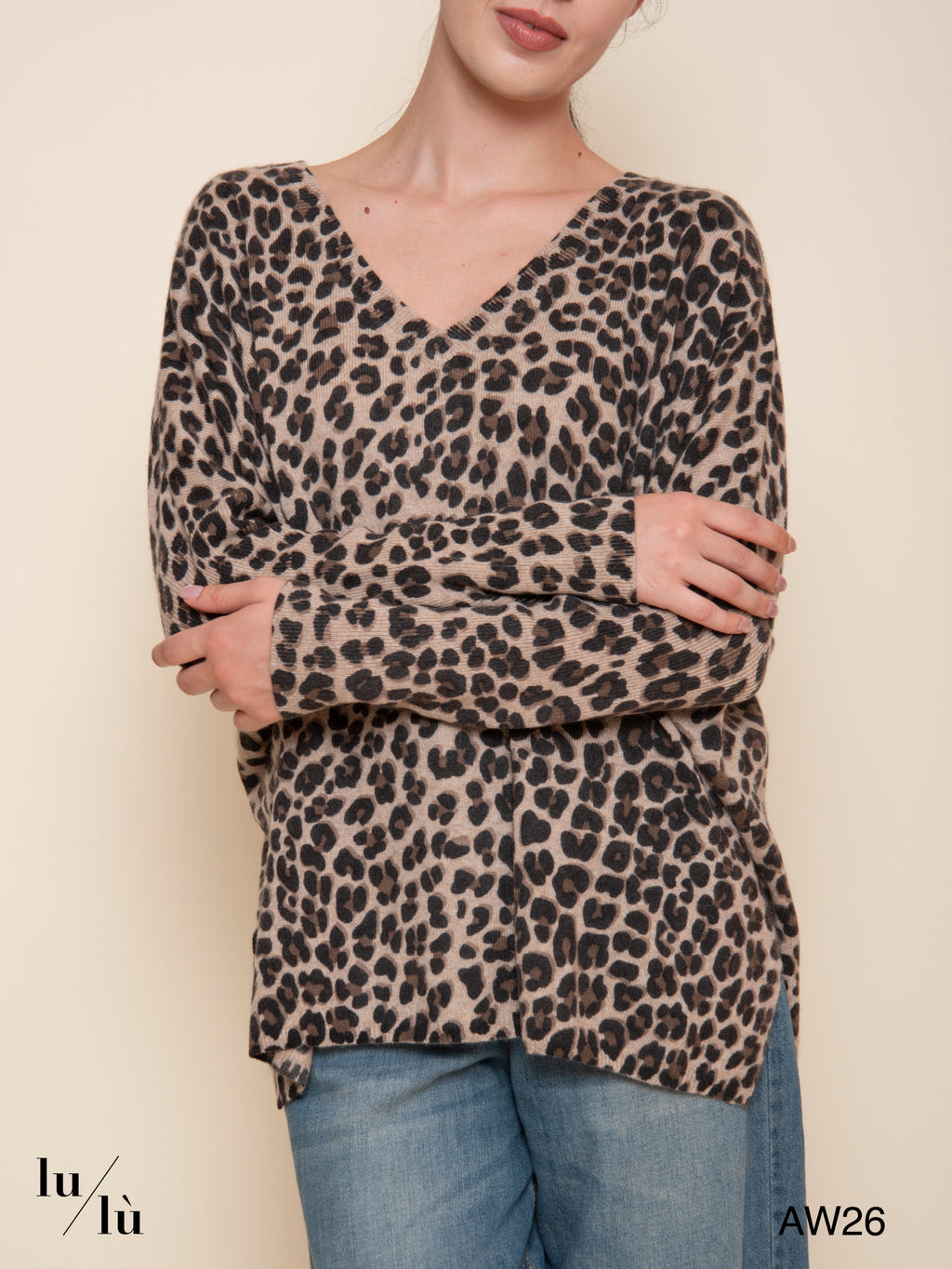 Camille - Maglione 100% cashmere leopardato
