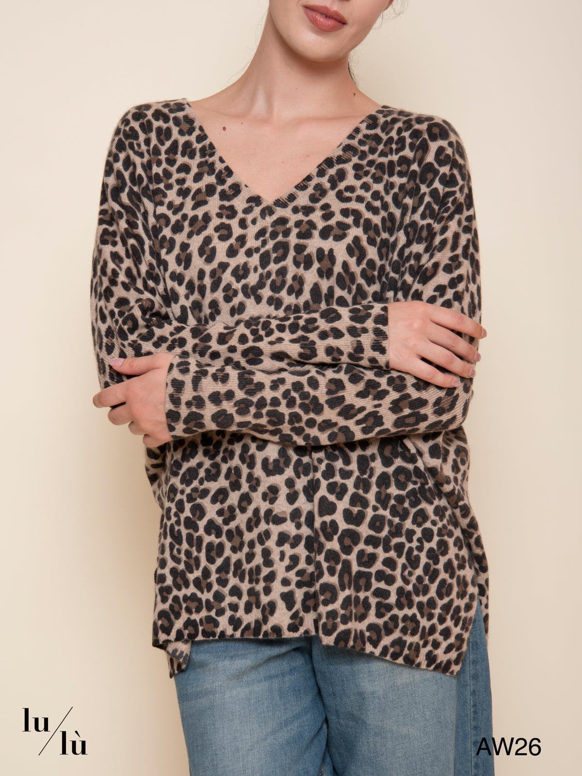 Camille - Maglione 100% cashmere leopardato