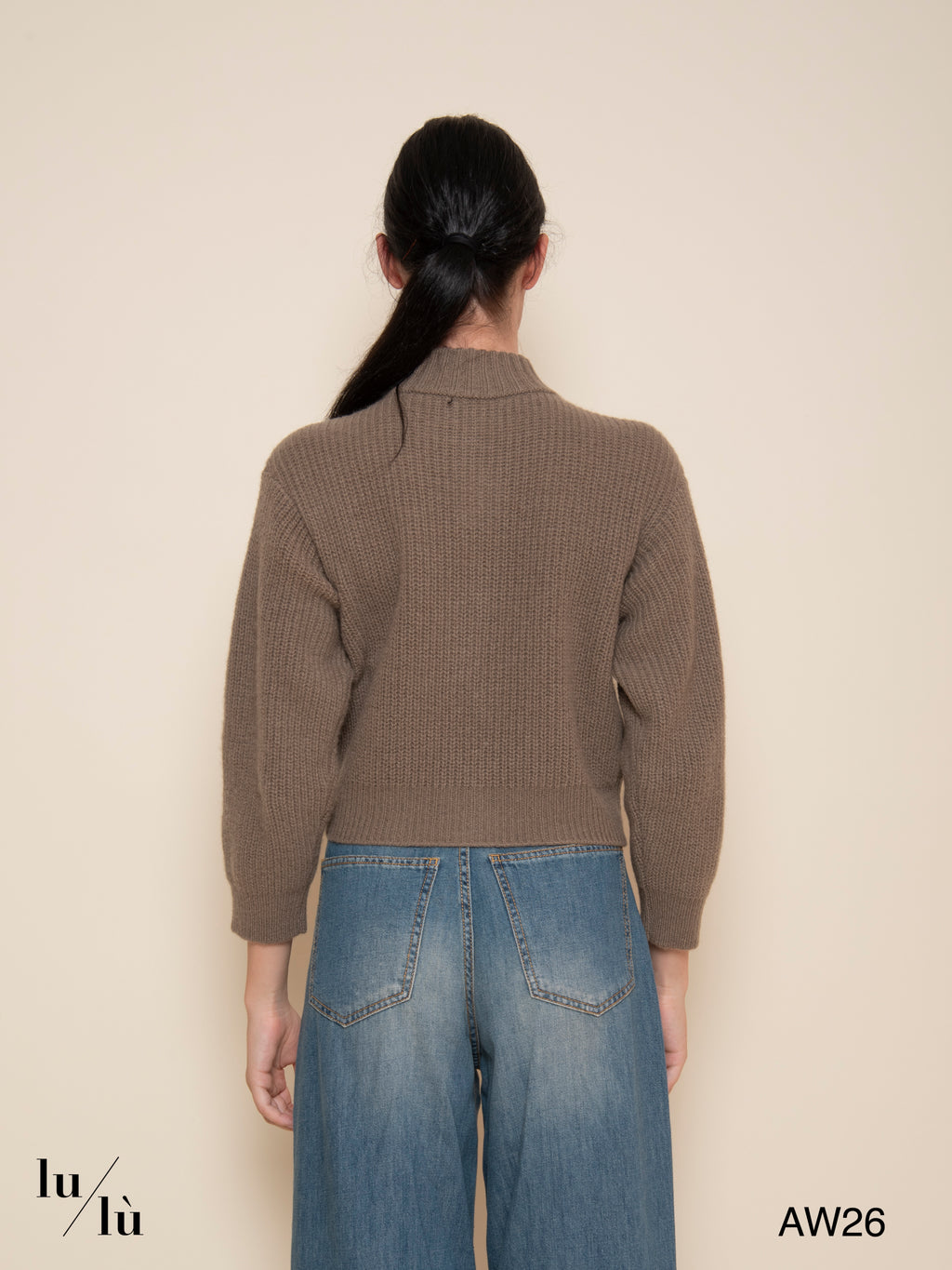 Lola - Cardigan cropped a coste 100% lana