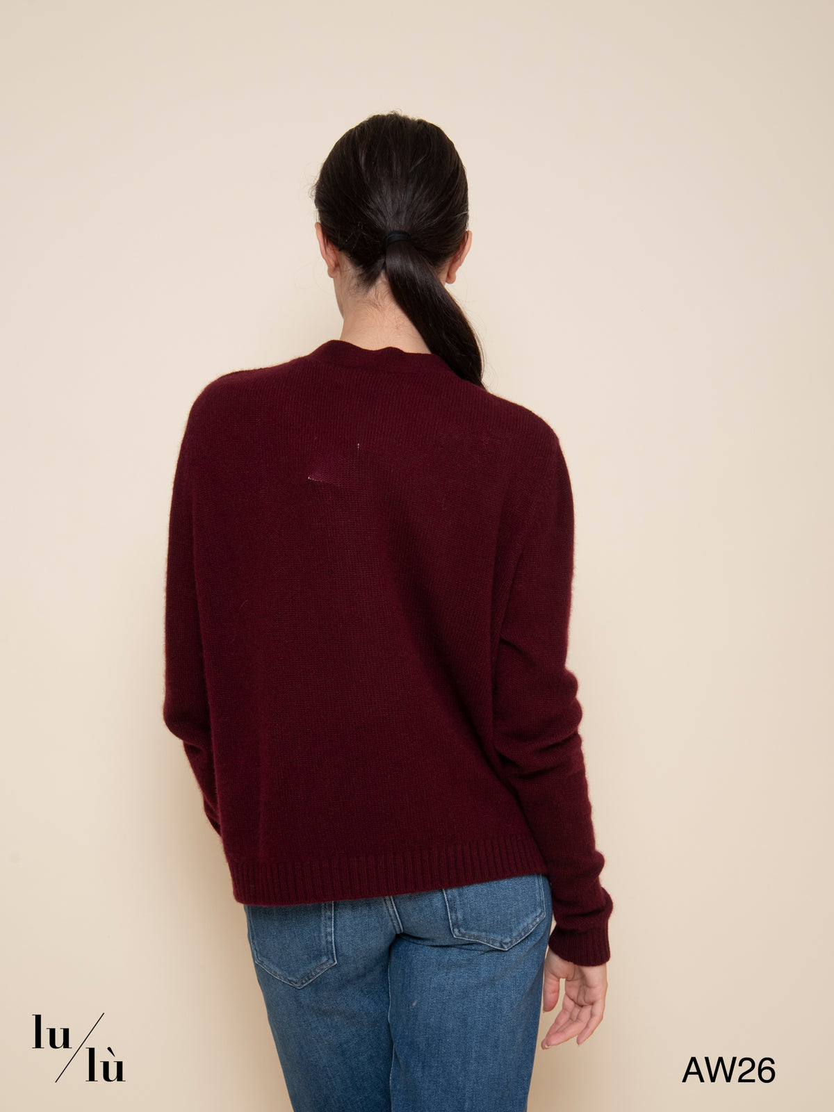 Amanda Merlot - Cardigan 100% cashmere