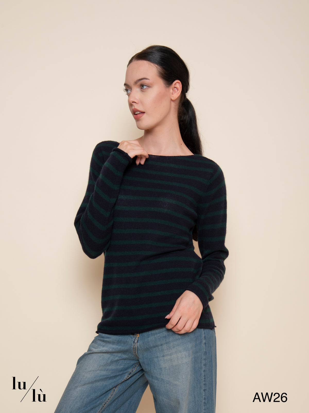 Carol Green - Maglia 100% cashmere a righe