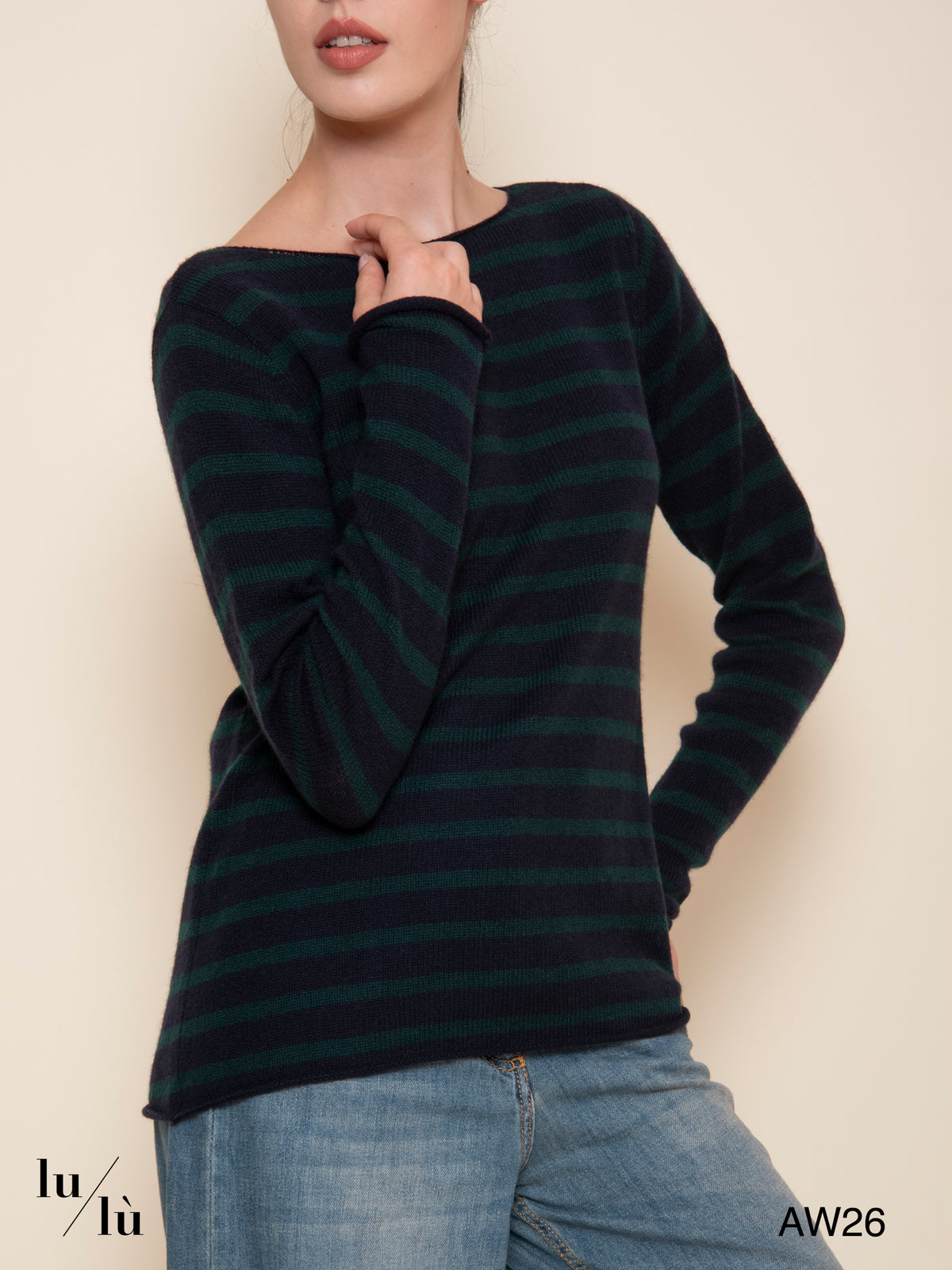 Carol Green - Maglia 100% cashmere a righe