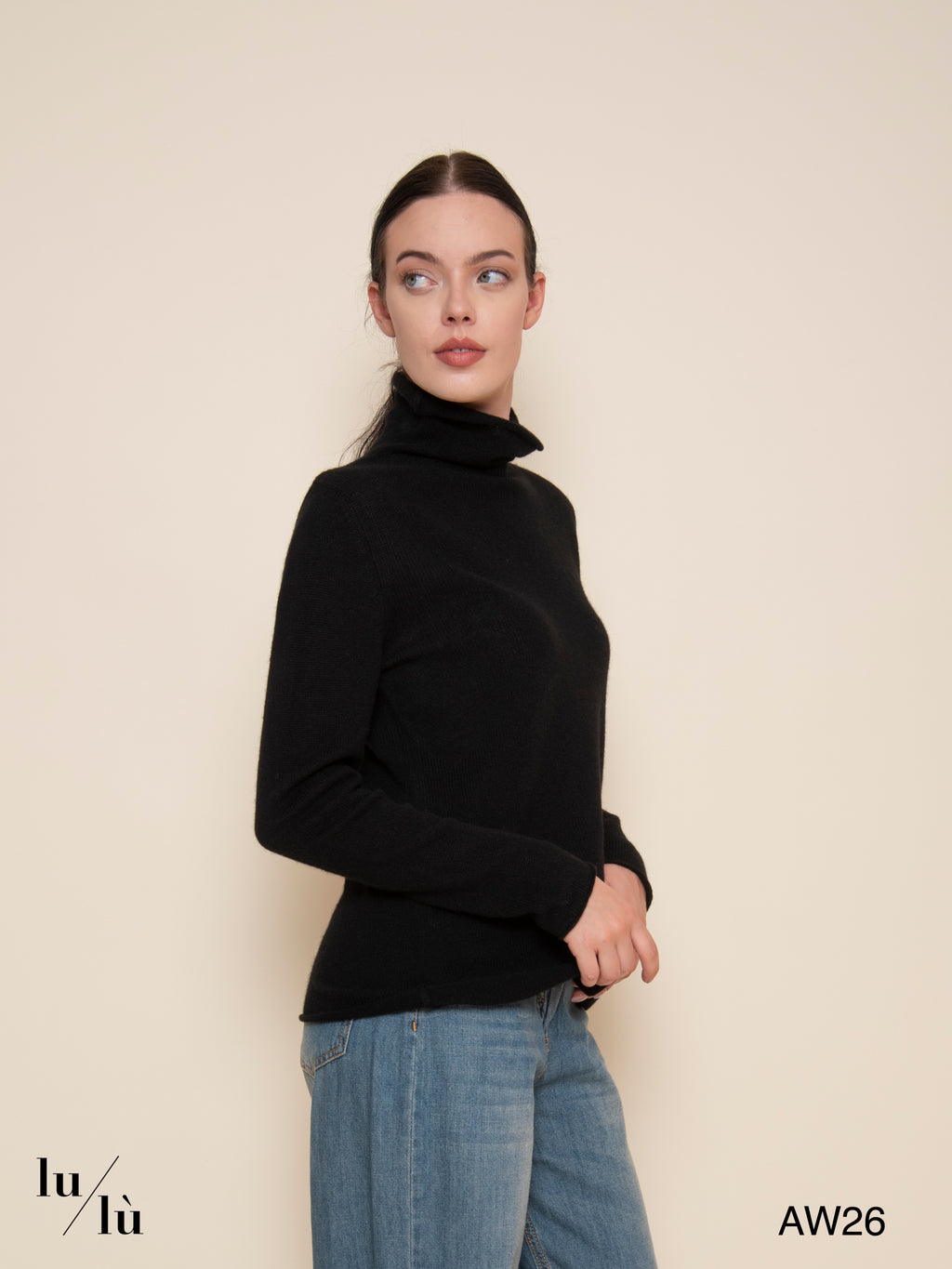 Julia Black - Maglia 100% cashmere con collo alto