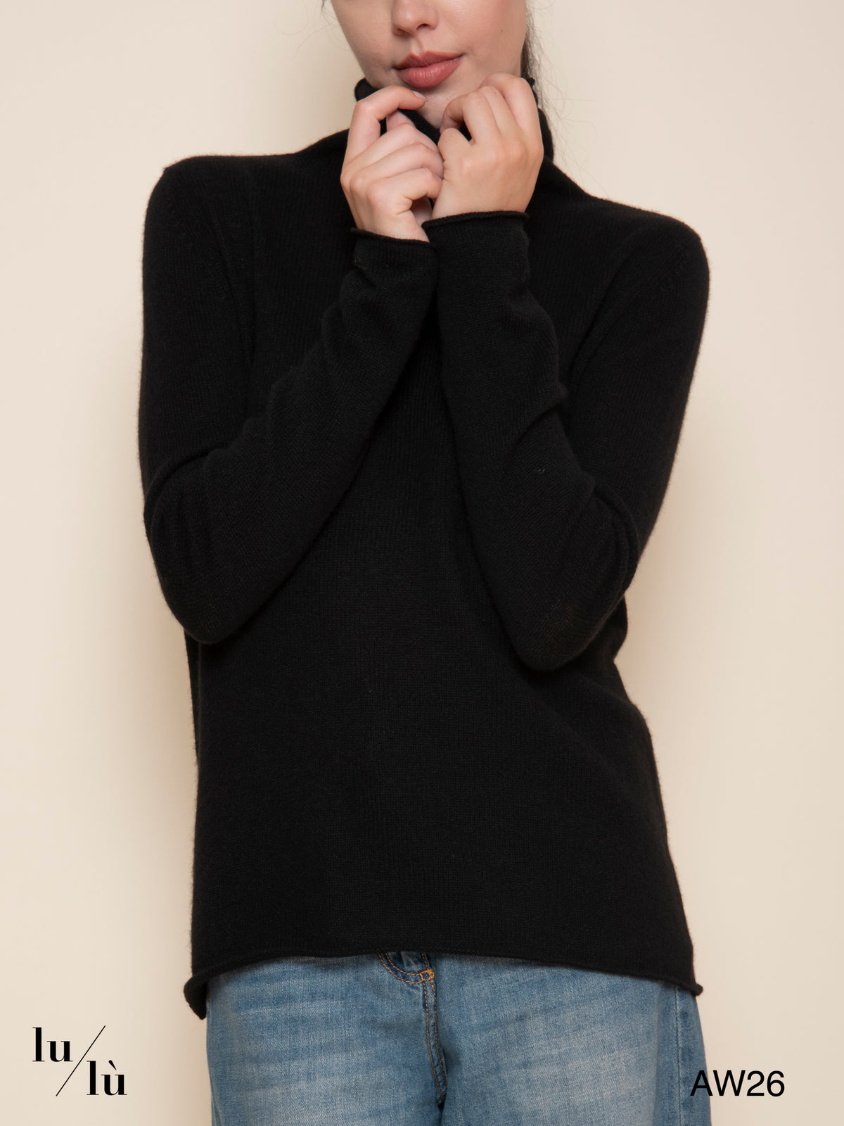 Julia Black - Maglia 100% cashmere con collo alto