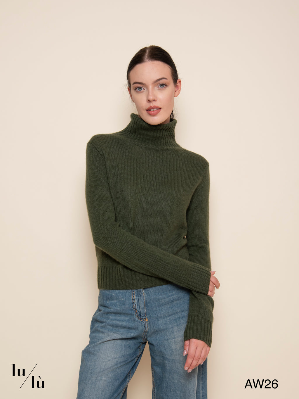 Ellen Loden - Maglia 100% cashmere con collo alto