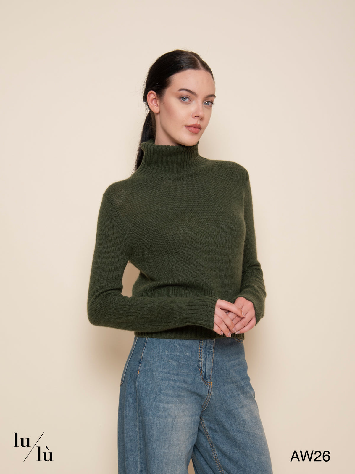 Ellen Loden - Maglia 100% cashmere con collo alto