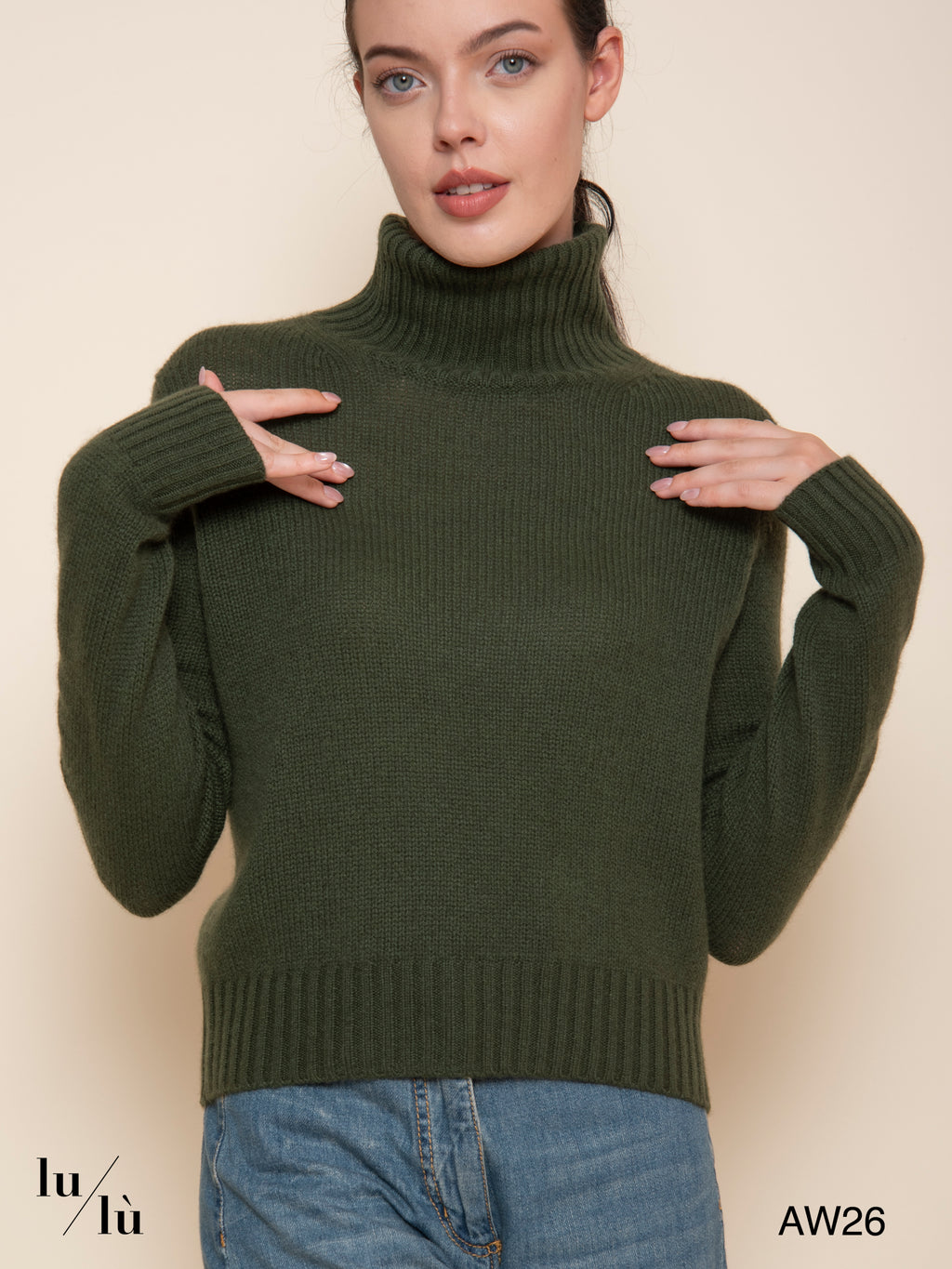 Ellen Loden - Maglia 100% cashmere con collo alto