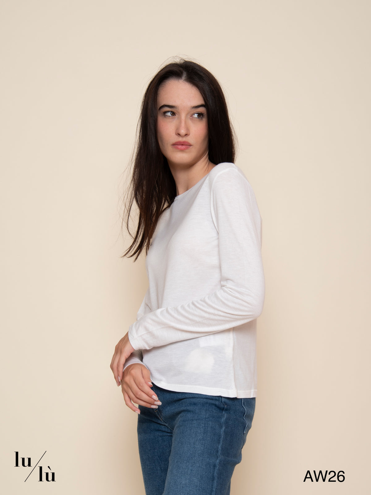 Joy White - T-shirt in viscosa e lana