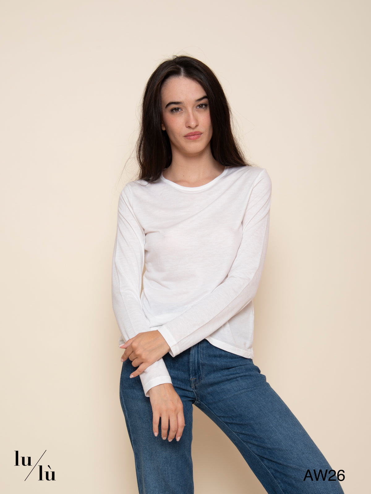 Joy White - T-shirt in viscosa e lana