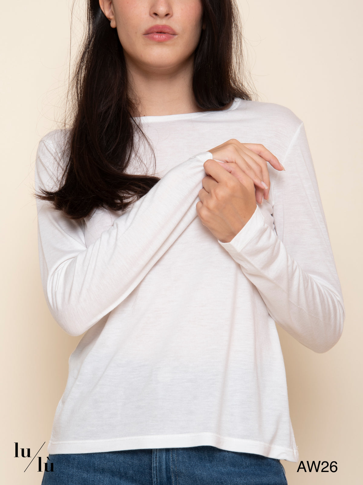 Joy White - T-shirt in viscosa e lana