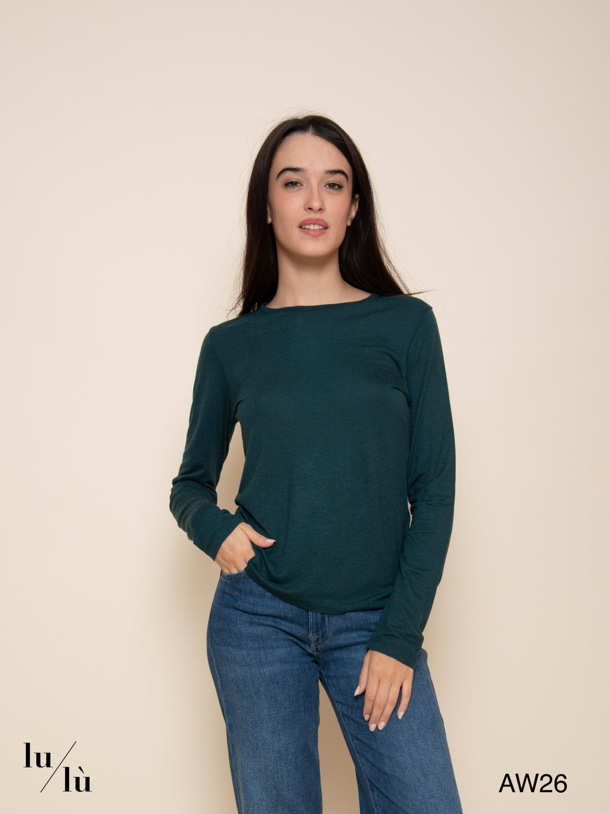 Joy Petrolio -  T-shirt in viscosa e lana
