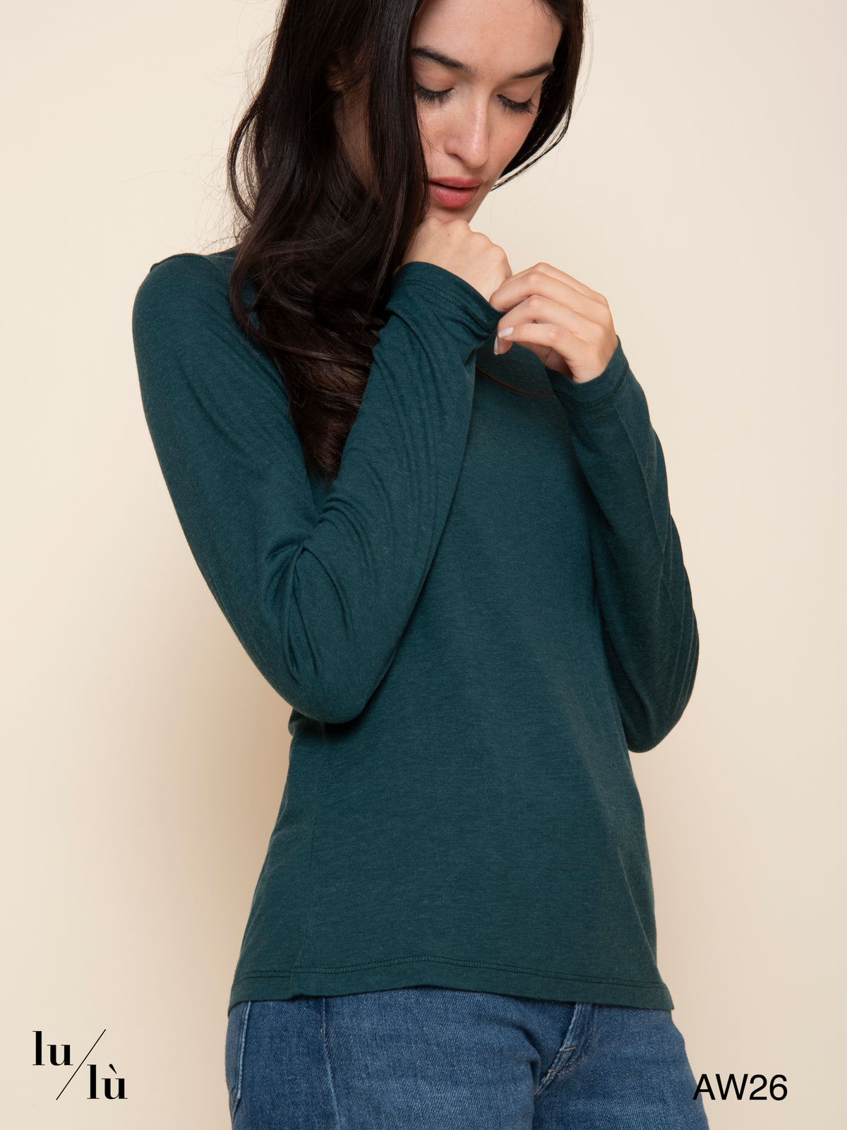 Joy Petrolio -  T-shirt in viscosa e lana