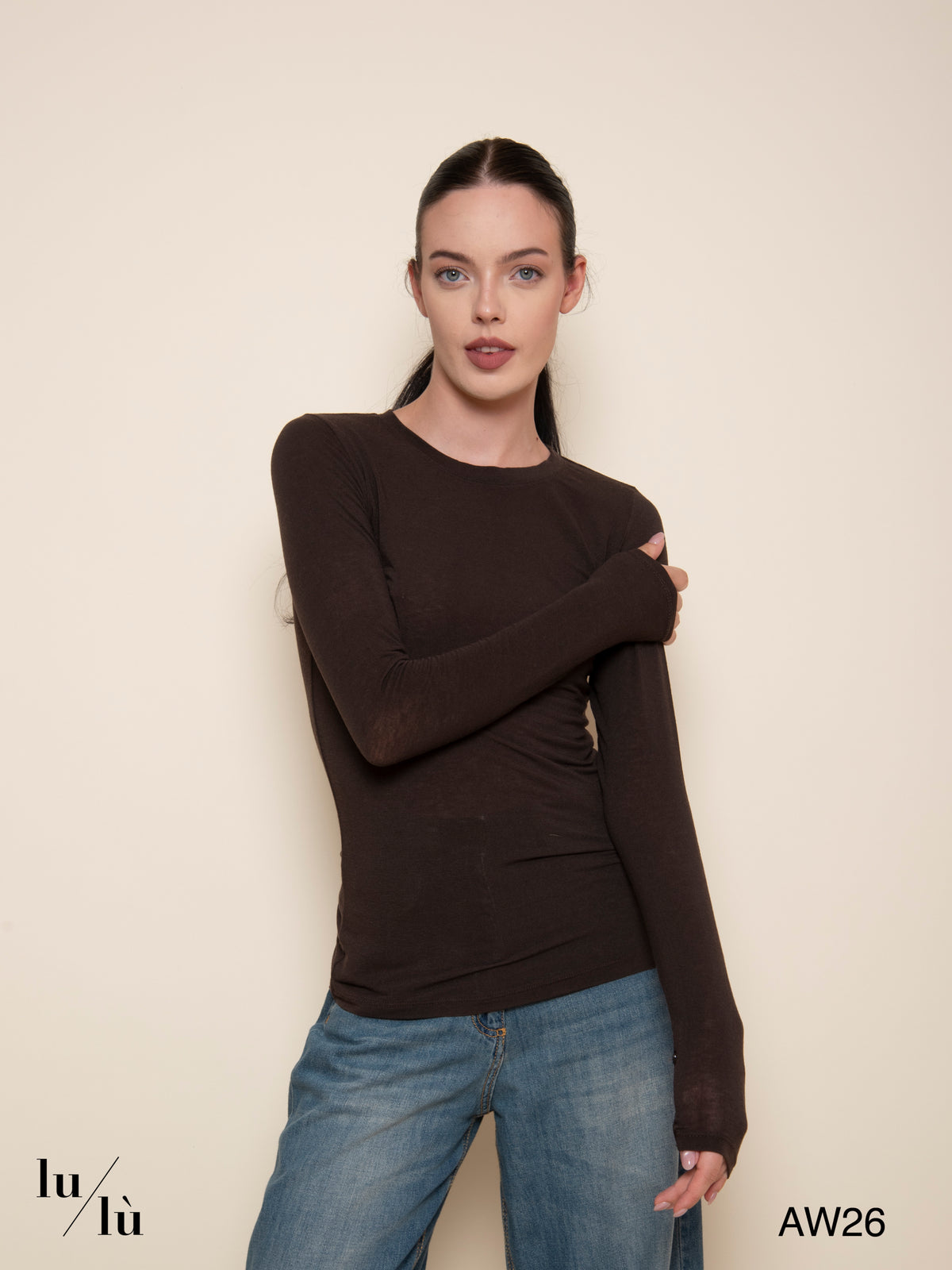 Leah Cocoa - T-shirt in viscosa e cashmere