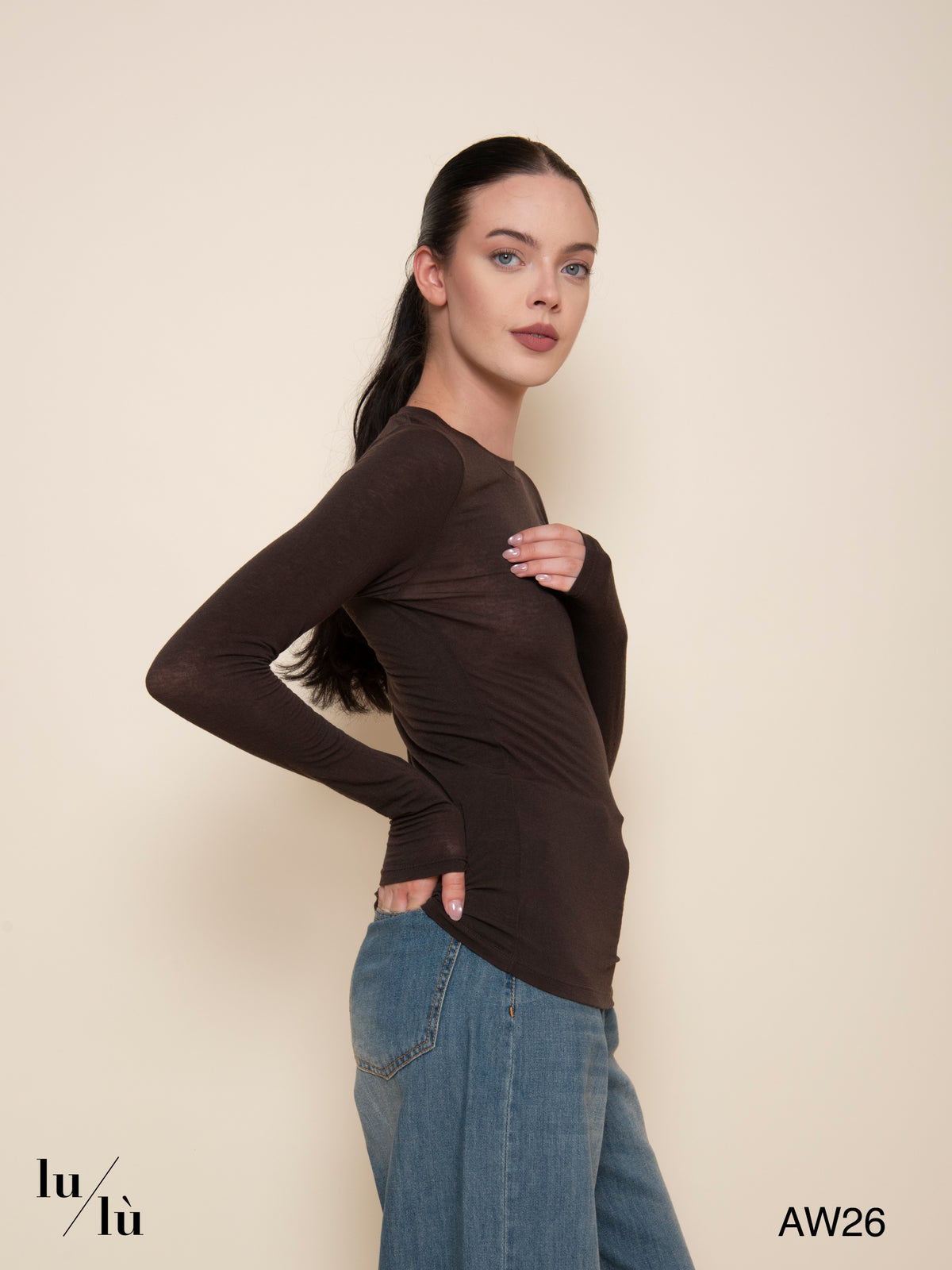 Leah Cocoa - T-shirt in viscosa e cashmere