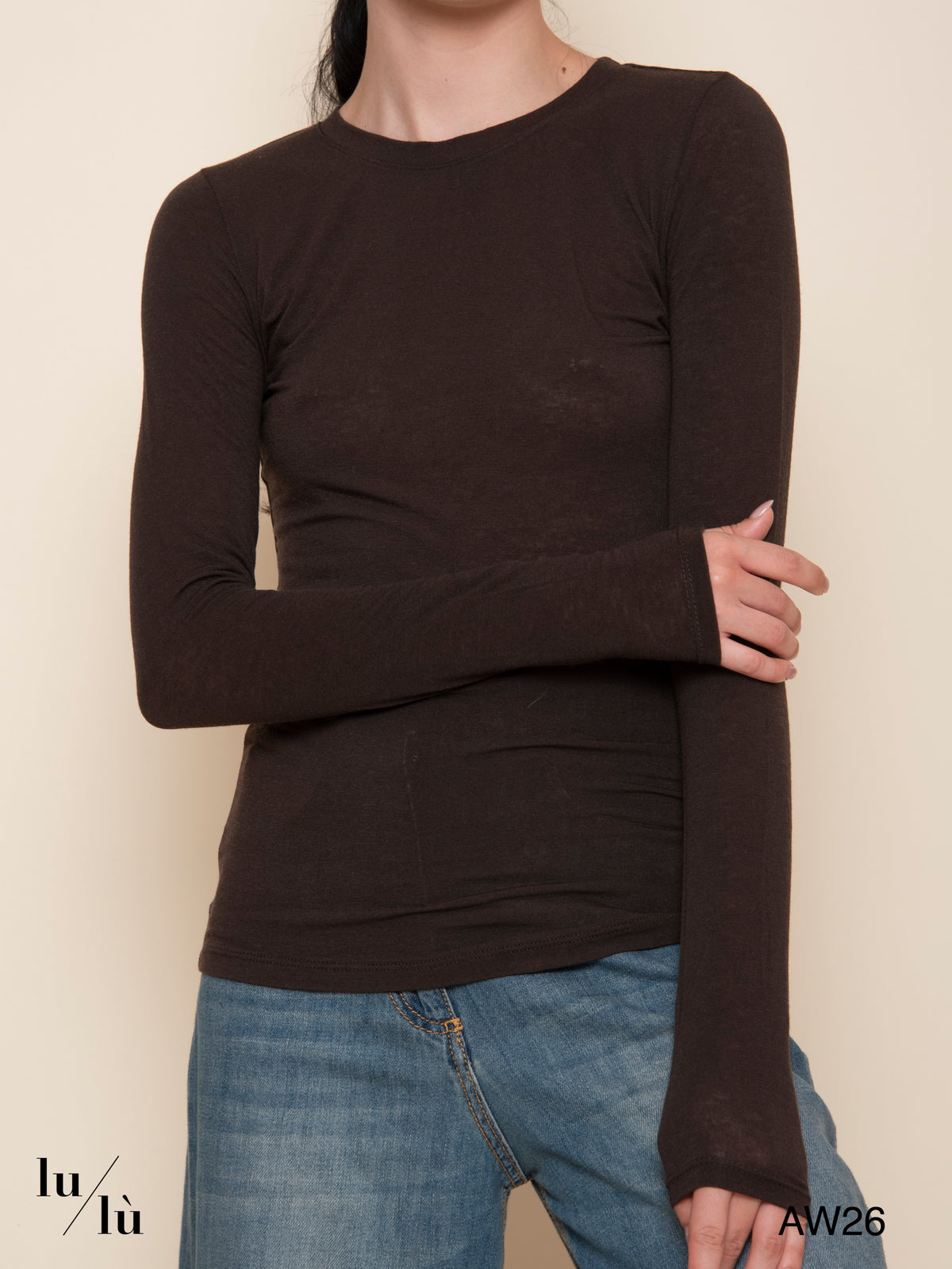 Leah Cocoa - T-shirt in viscosa e cashmere
