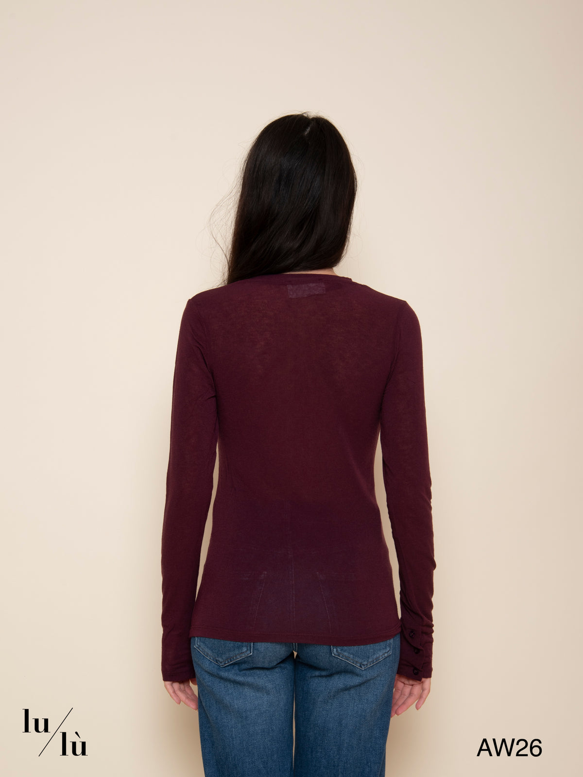 Leah Wine - T-shirt in viscosa e cashmere