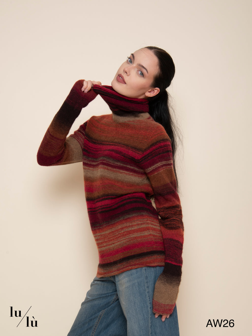Imani - Dolcevita a righe in alpaca e mohair
