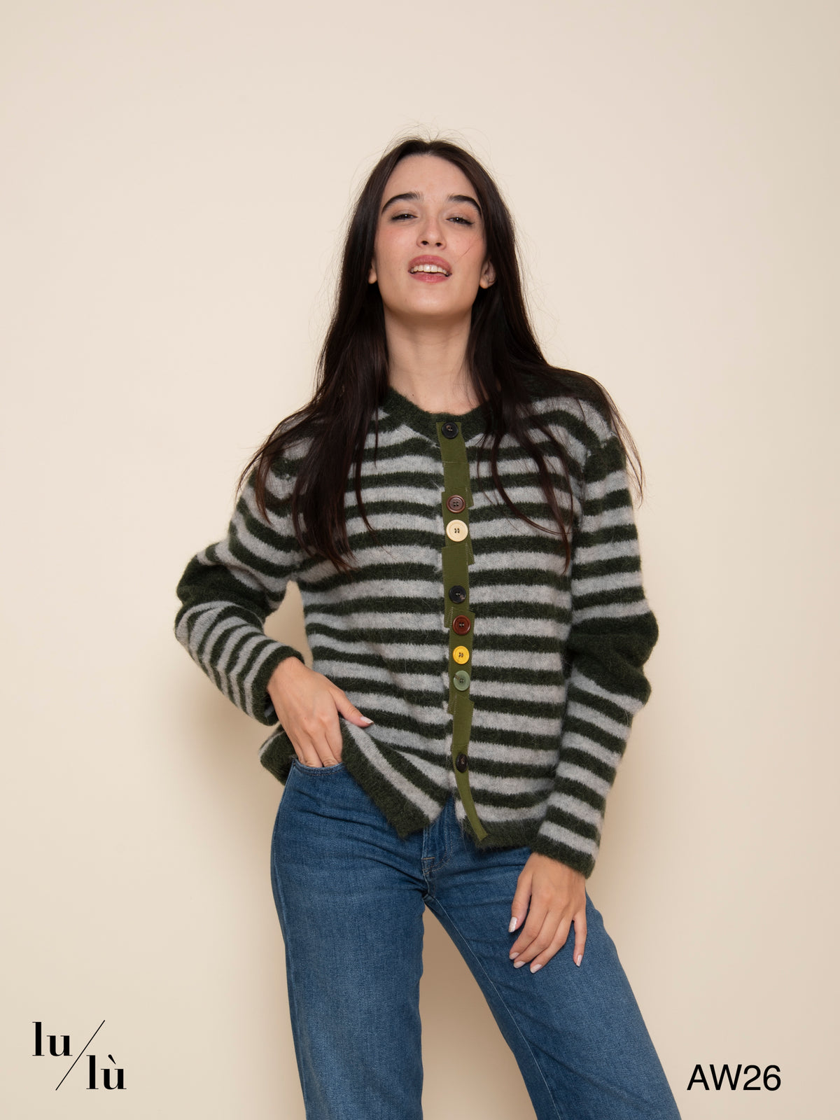 Jules - Cardigan in alpaca con bottoni colorati