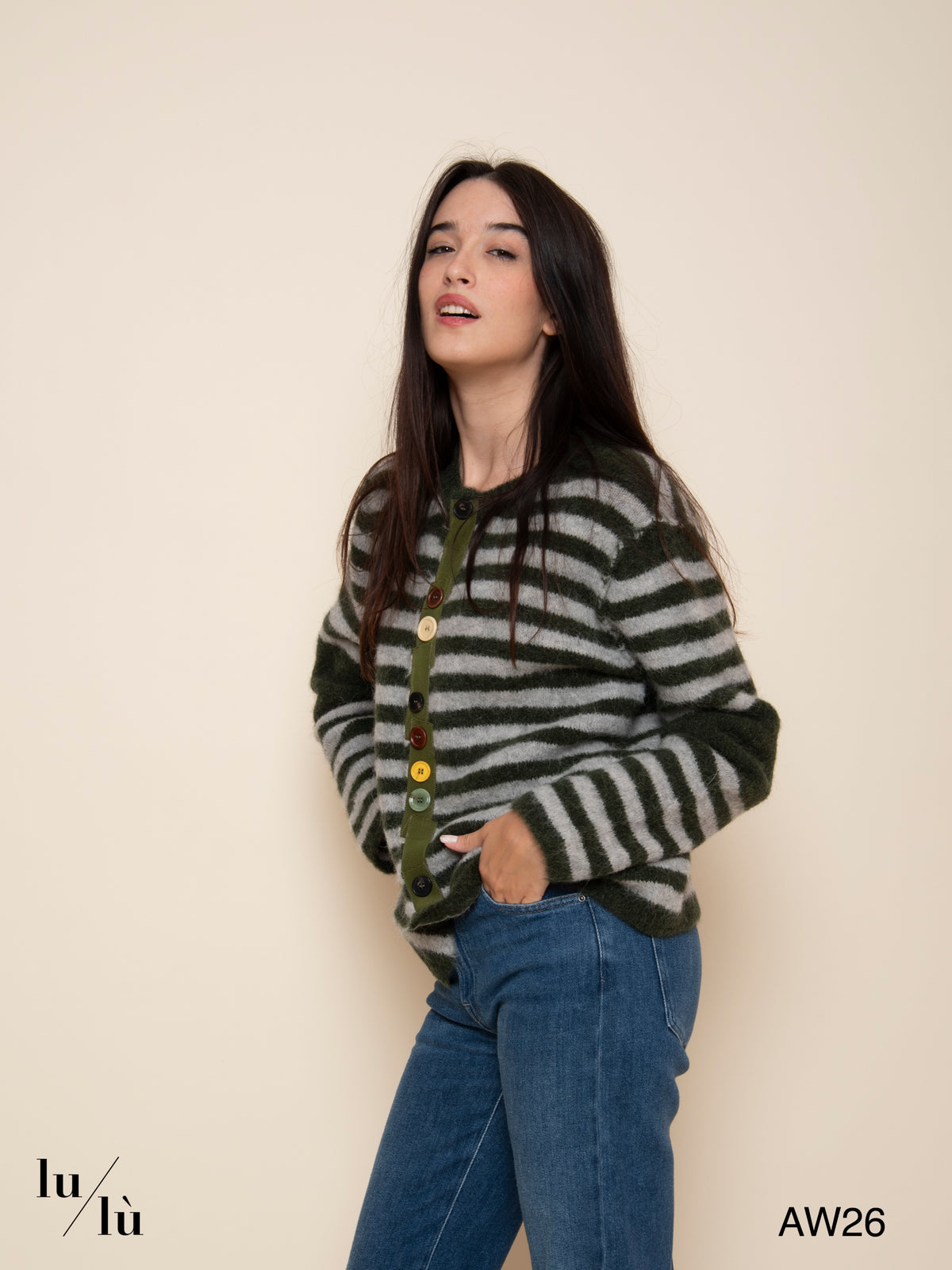 Jules - Cardigan in alpaca con bottoni colorati
