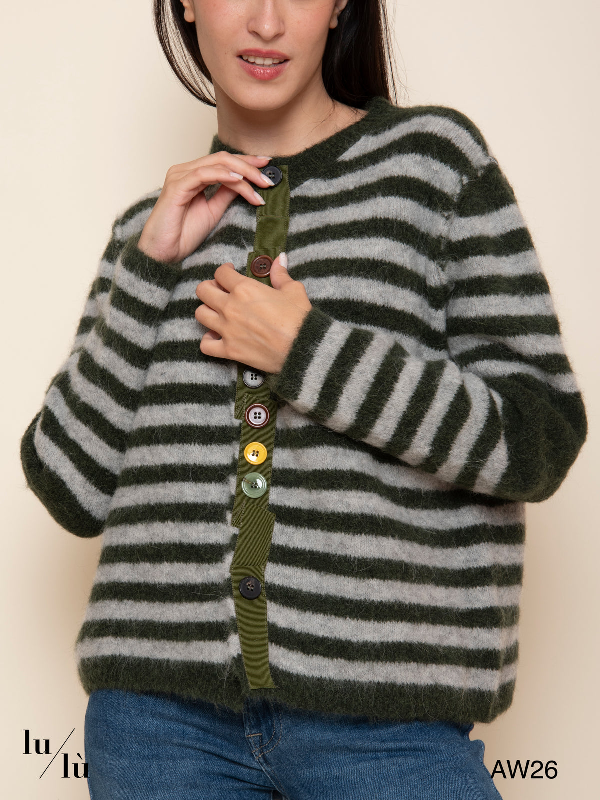 Jules - Cardigan in alpaca con bottoni colorati