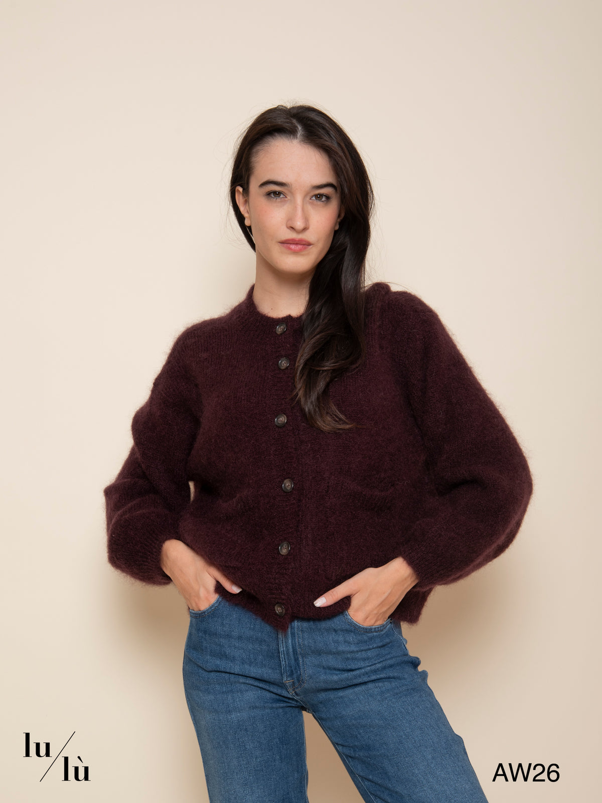 Aliocha - Cardigan in kid mohair e lana