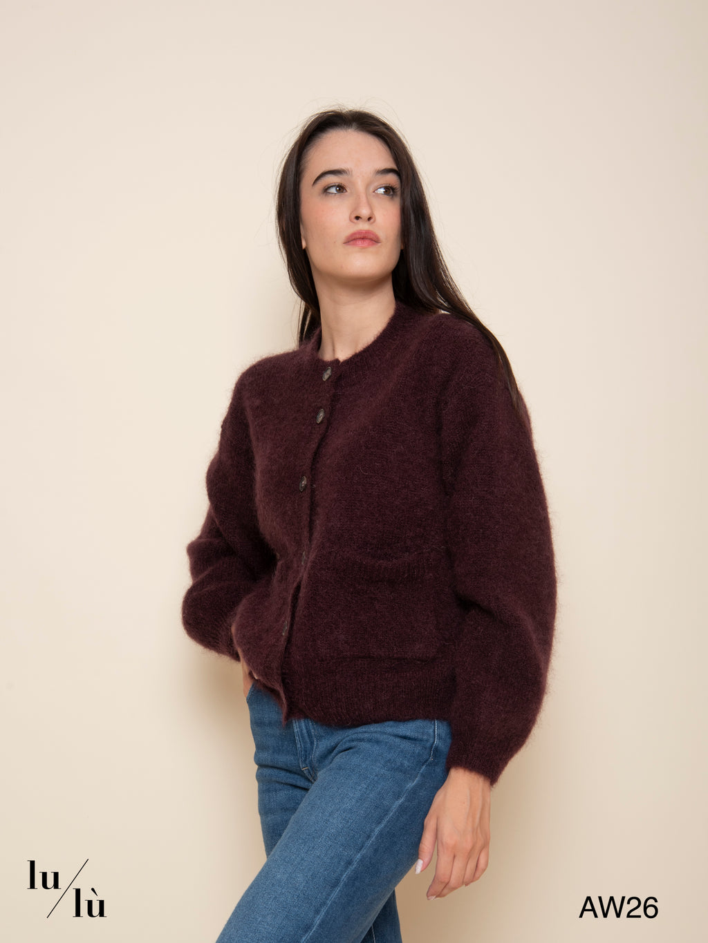 Aliocha - Cardigan in kid mohair e lana