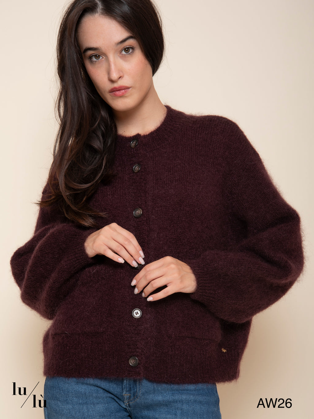 Aliocha - Cardigan in kid mohair e lana