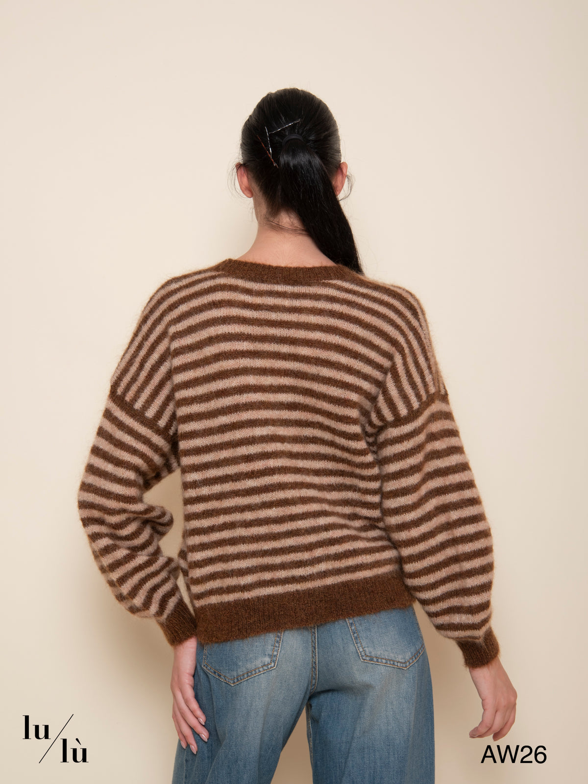 Alvaro - Cardigan a righe in mohair e lana