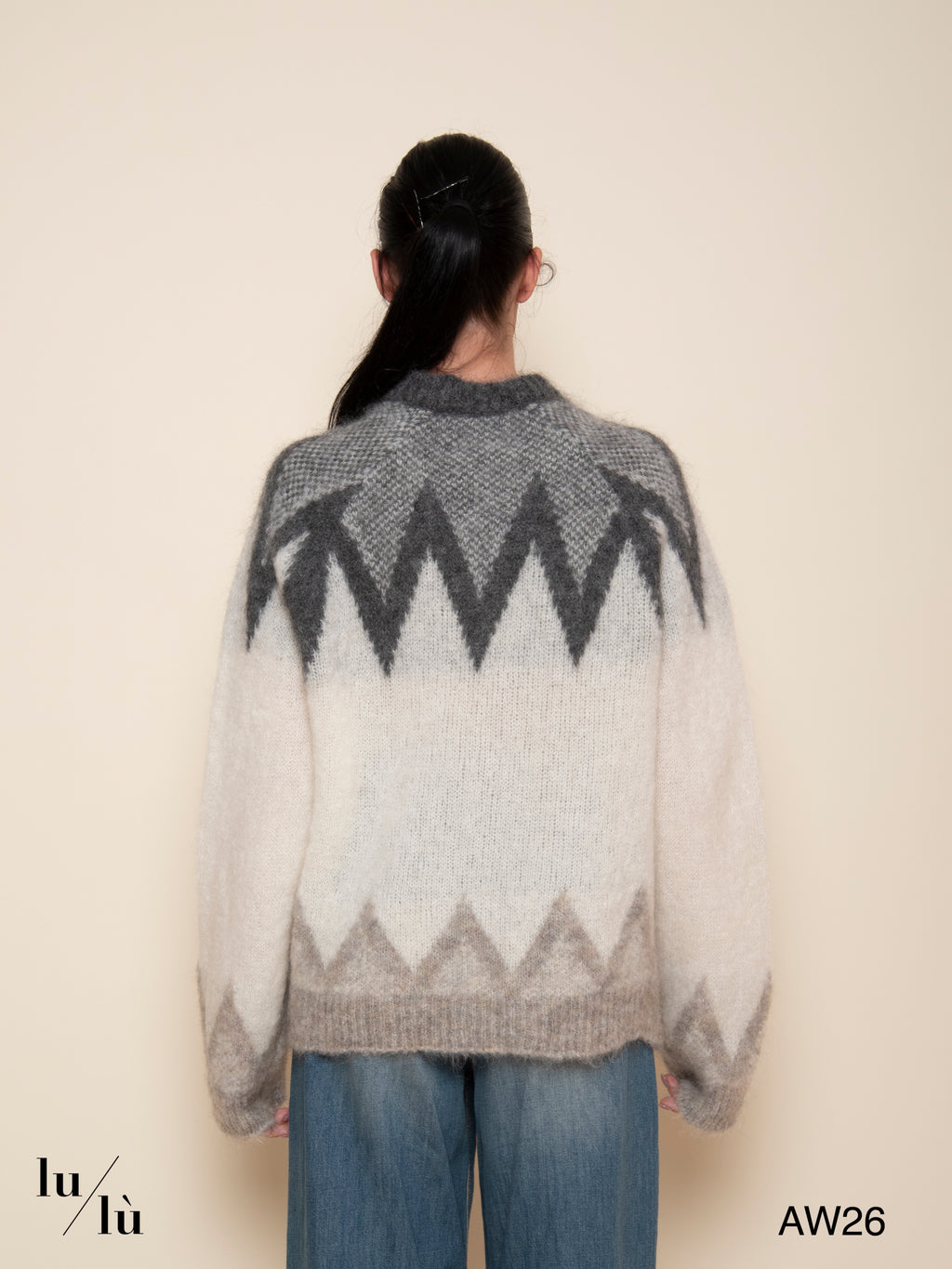 Althea - Maglia in kid mohair con lavorazione jacquard