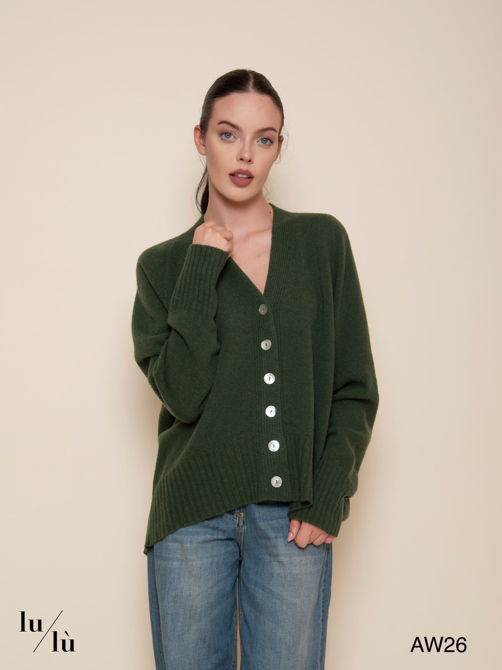Soledad British - Cardigan oversize in 100% lana