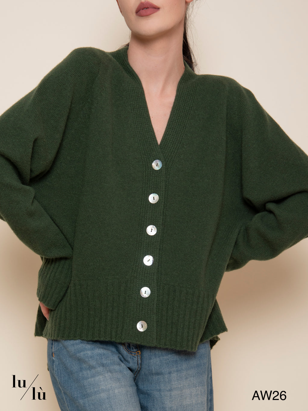 Soledad British - Cardigan oversize in 100% lana