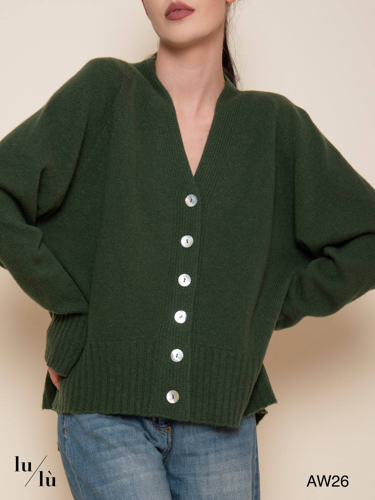 Soledad British - Cardigan oversize in 100% lana