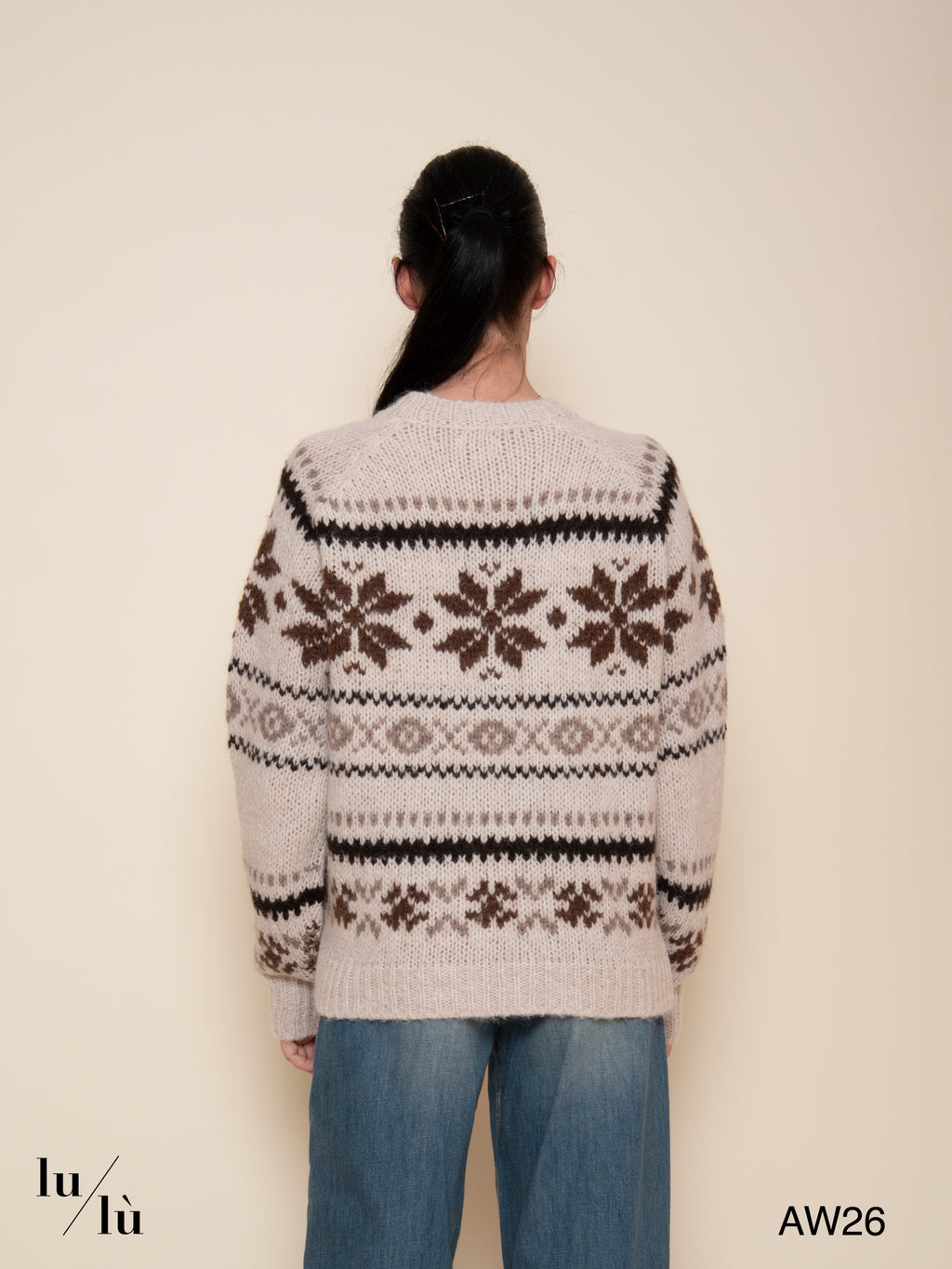 Paige - Maglia jacquard in misto alpaca e lana