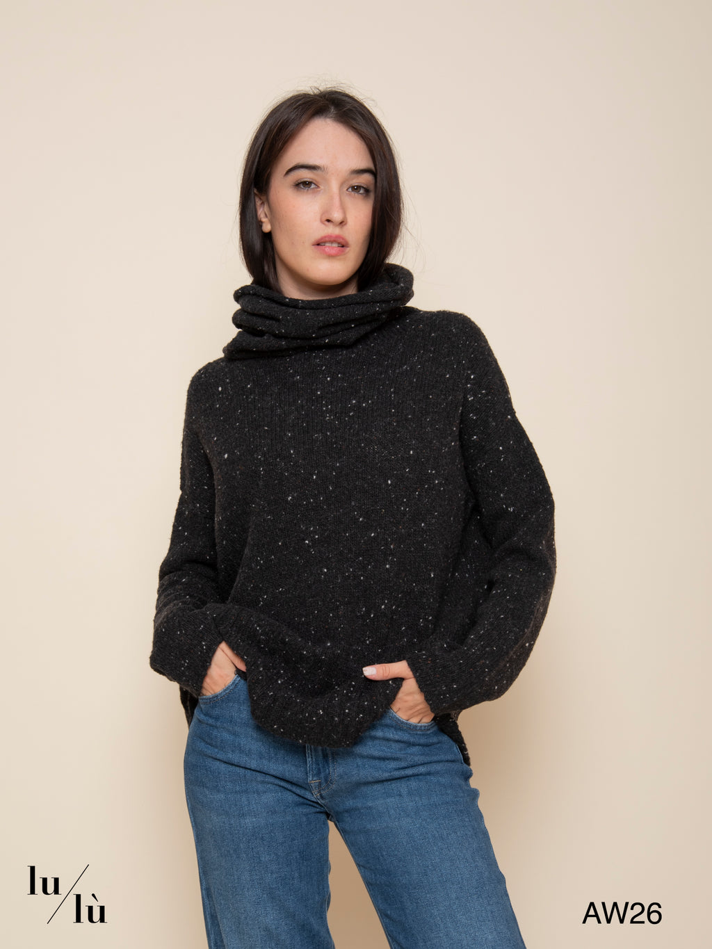 Lexie - Maglia collo alto in lana mélange