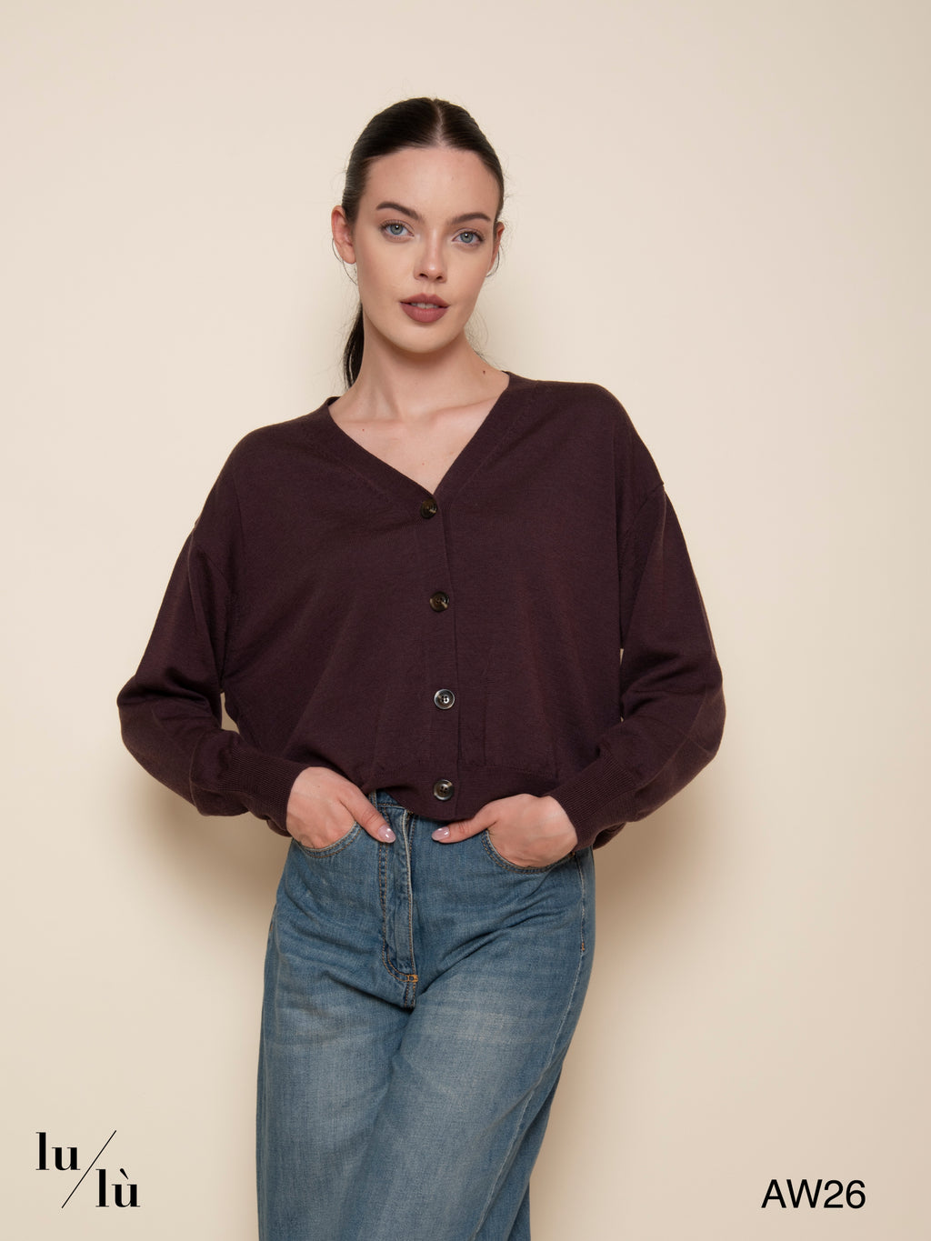 Idem - Cardigan cropped in lana merino