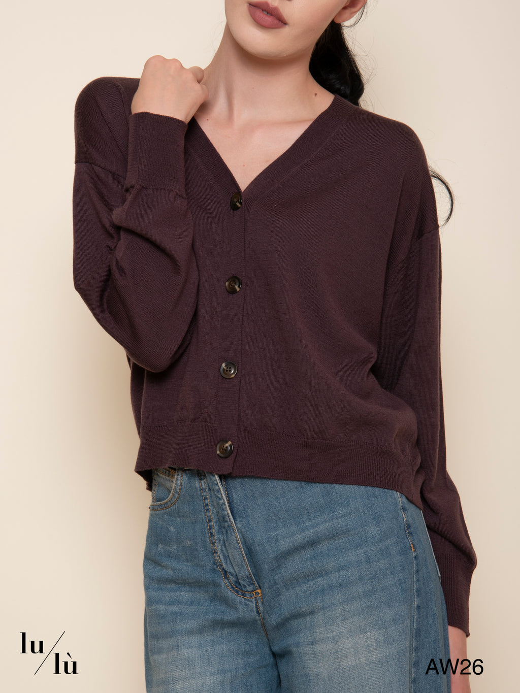 Idem - Cardigan cropped in lana merino