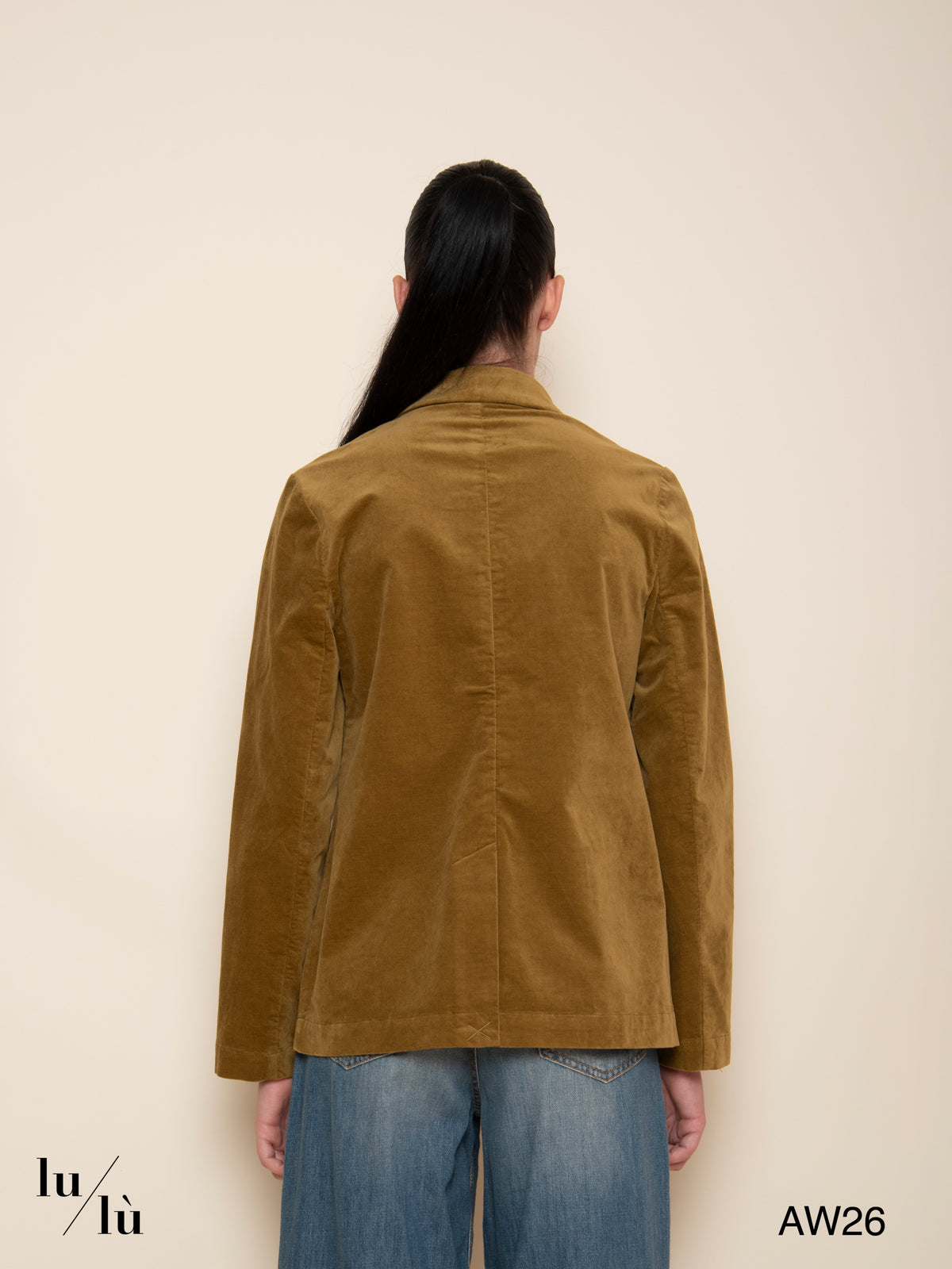 Naomi Olive - Blazer in velluto di cotone