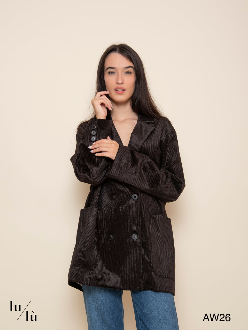 Charlotte - Blazer doppiopetto in velluto a coste