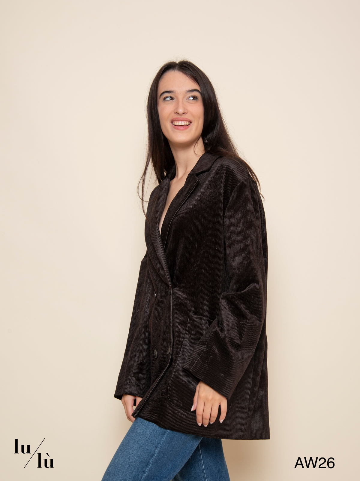 Charlotte - Blazer doppiopetto in velluto a coste