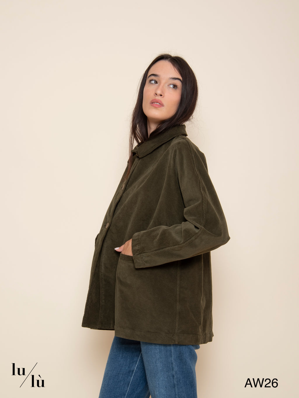 Zoe - Giacca overshirt in velluto microcostine