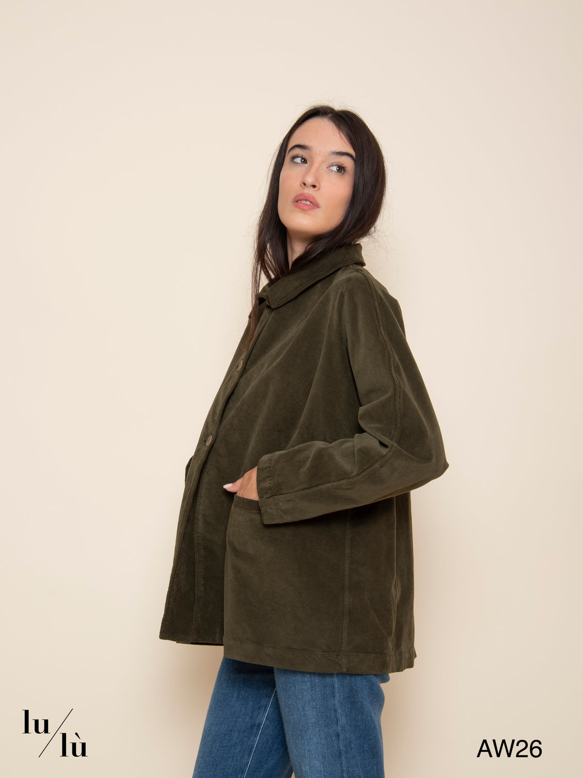 Zoe - Giacca overshirt in velluto microcostine