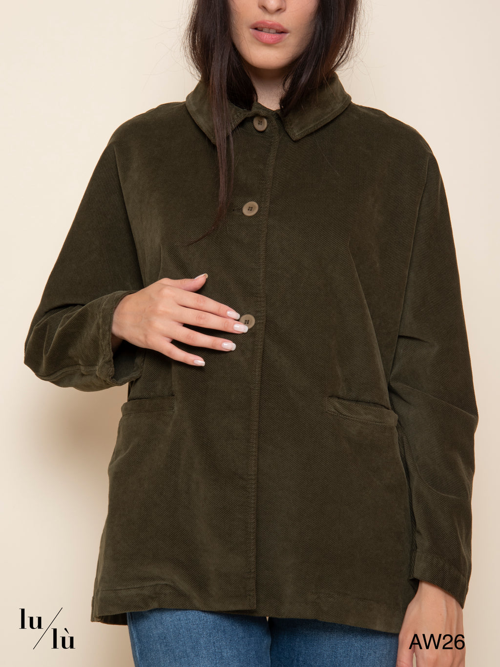 Zoe - Giacca overshirt in velluto microcostine