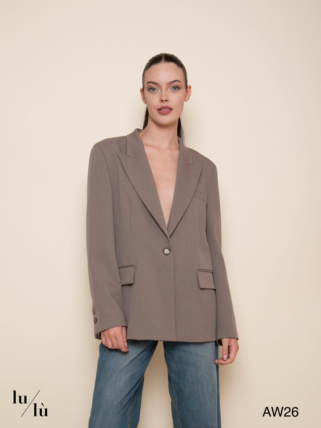 Scarlet Taupe - Blazer monopetto con rever