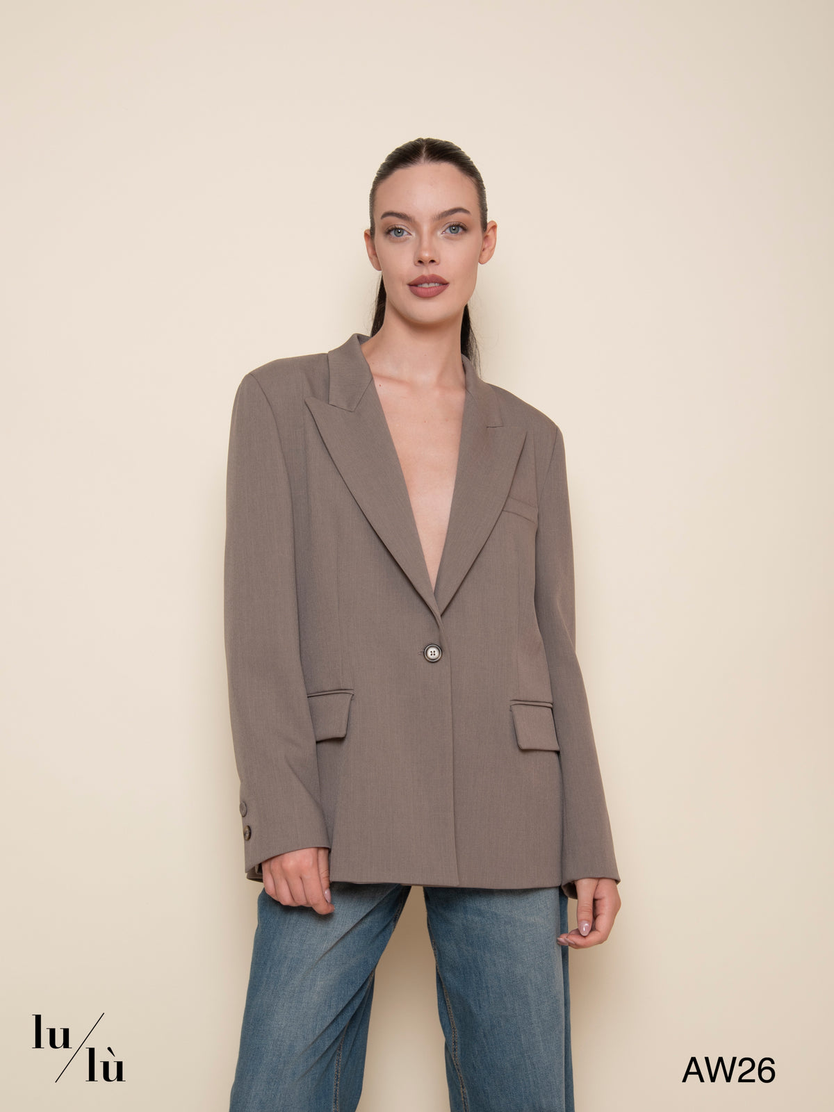Scarlet Taupe - Blazer monopetto con rever