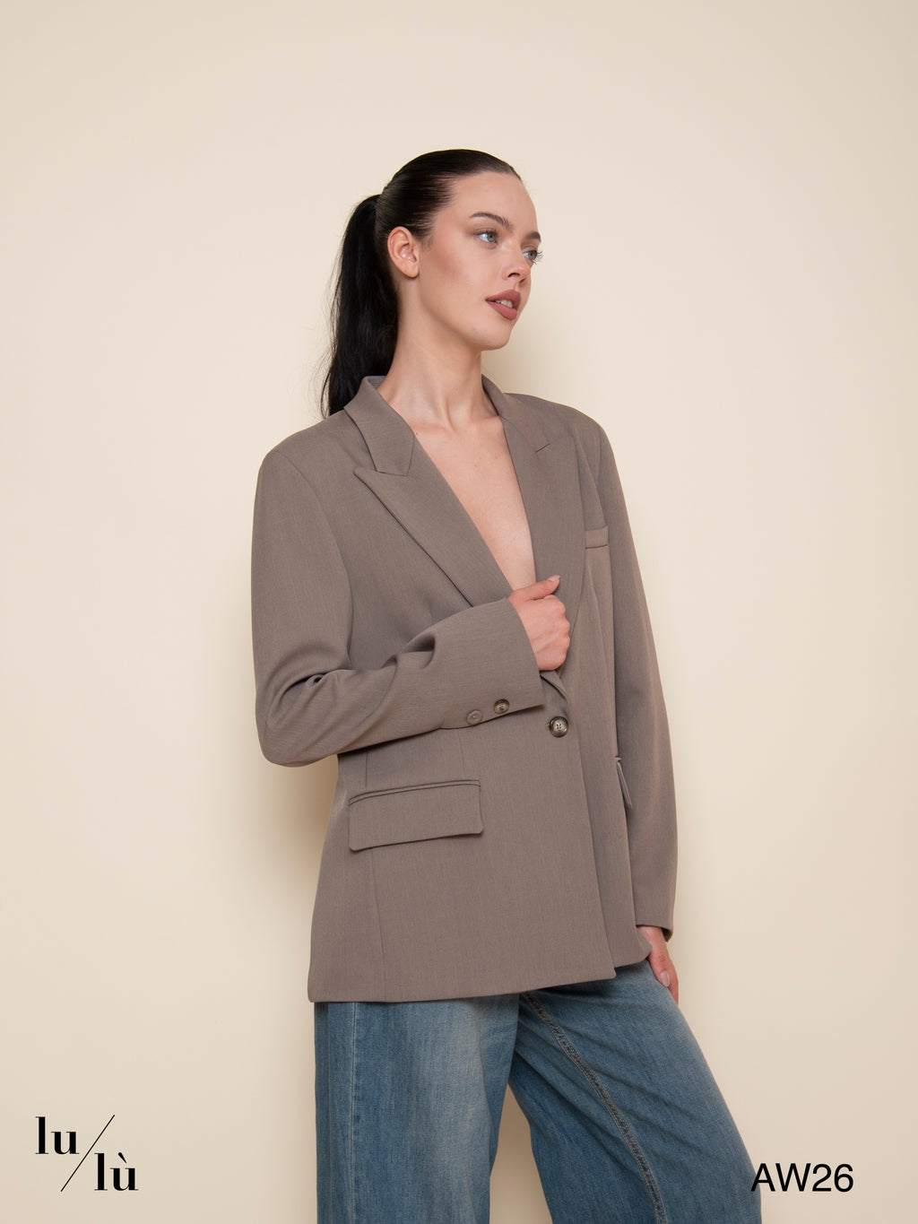 Scarlet Taupe - Blazer monopetto con rever