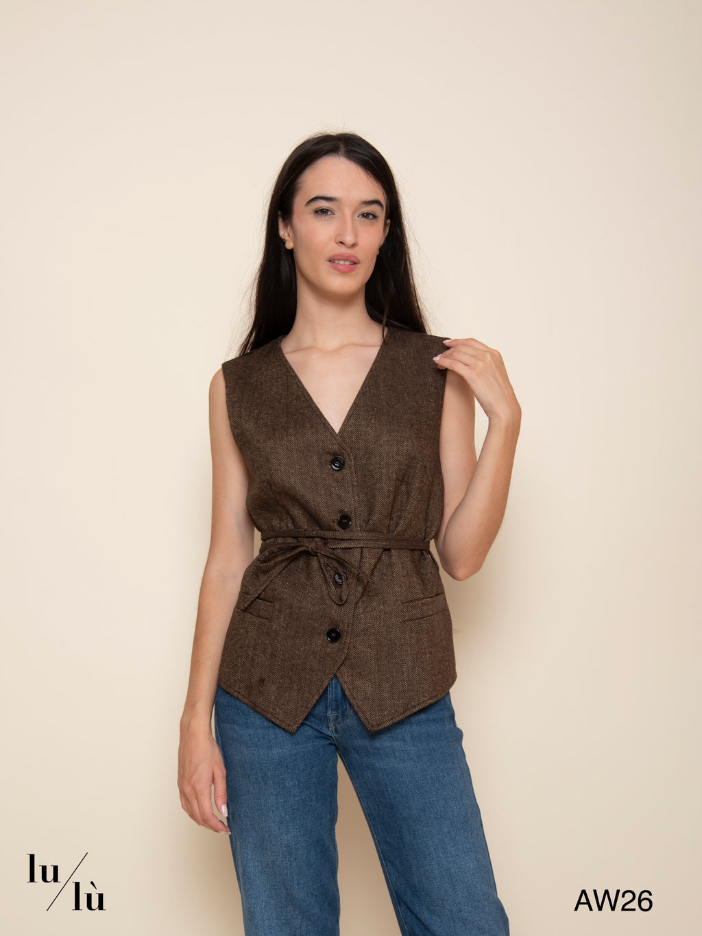Brianna - Gilet sartoriale con cintura