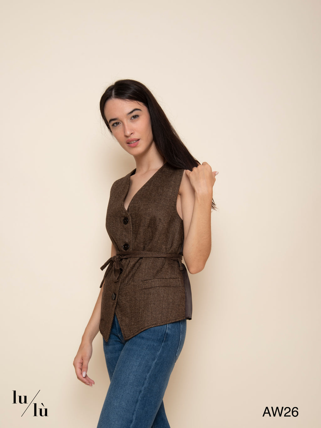 Brianna - Gilet sartoriale con cintura