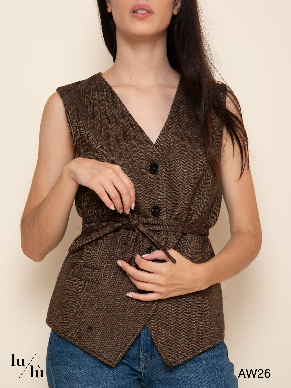 Brianna - Gilet sartoriale con cintura