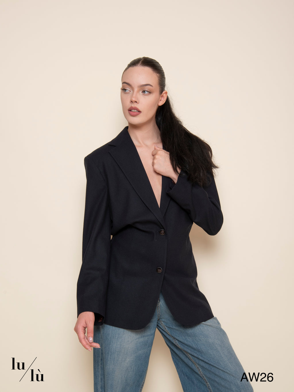 Nathalie - Blazer con spalle strutturate e coulisse